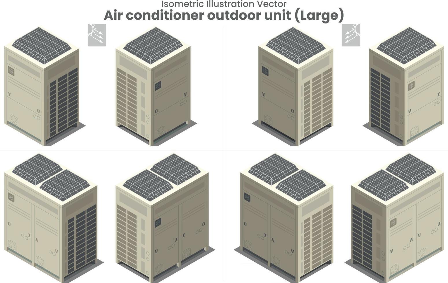 isometrische vector grote airconditioner vrf type2