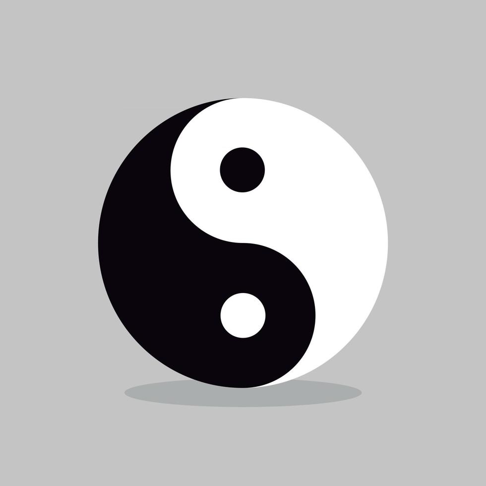 ying yang symbool van harmonie en evenwicht grijze achtergrond vector