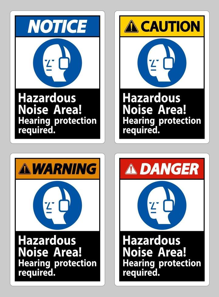 gehoorbescherming in gevaarlijke geluidsomgeving vereist vector