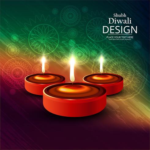 Gelukkige diwali van het de lampfestival van de dieenolie illustratie als achtergrond vector