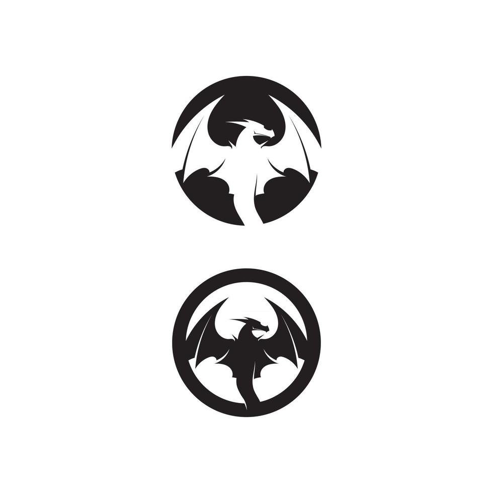hoofd draak egale kleur logo sjabloon vectorillustratie vector