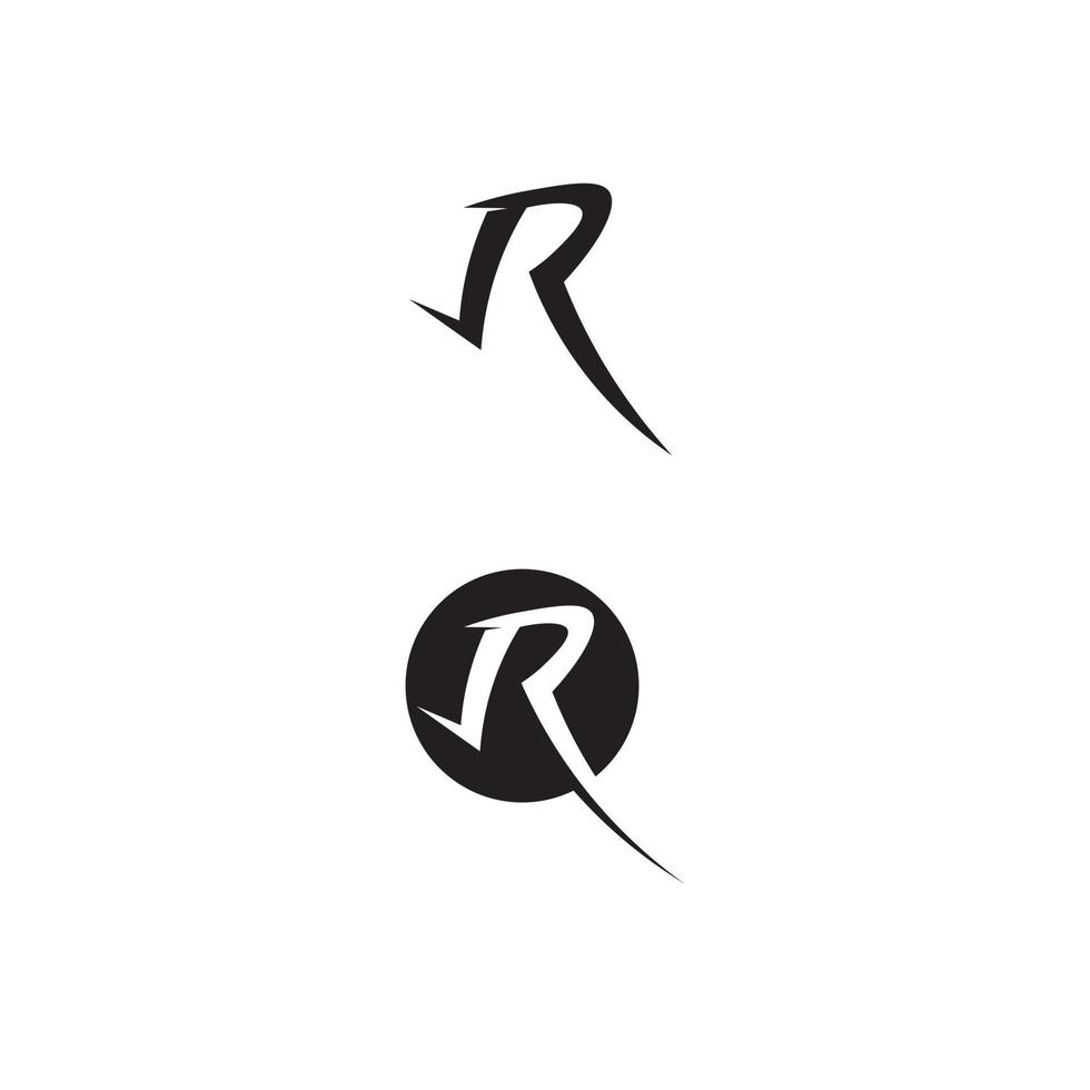 r brief logo en vector pictogram ontwerp sjabloon element logo