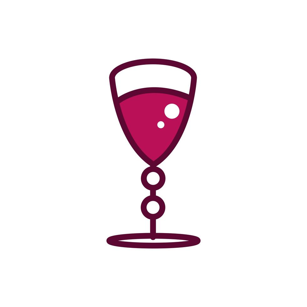 wijnglas viering drankje drank pictogram lijn en gevuld vector