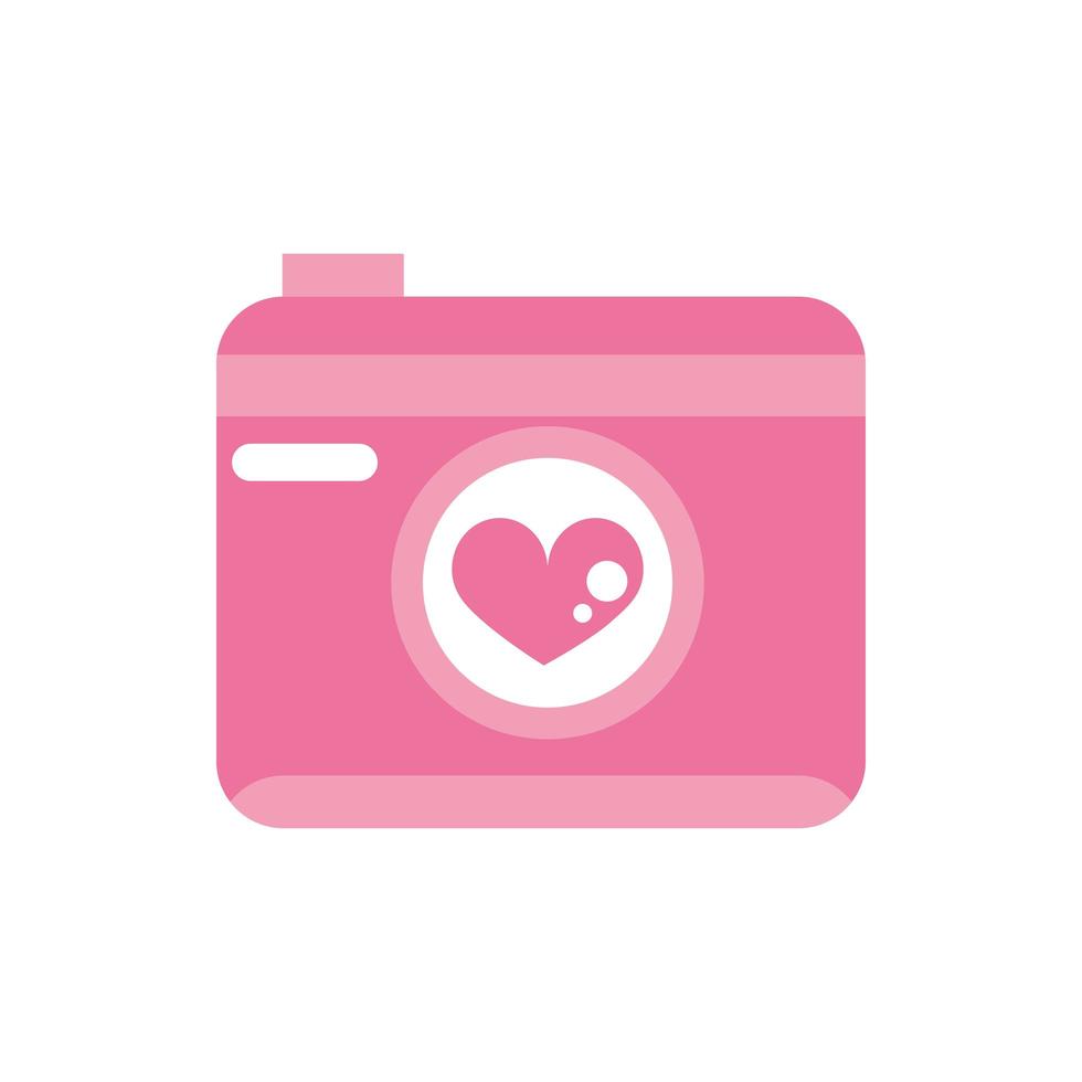 gelukkige Valentijnsdag fotocamera hart romantisch roze ontwerp vector