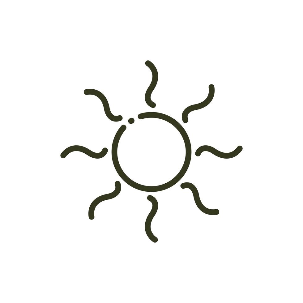 hete zon zomerweer natuur lijn ontwerp vector