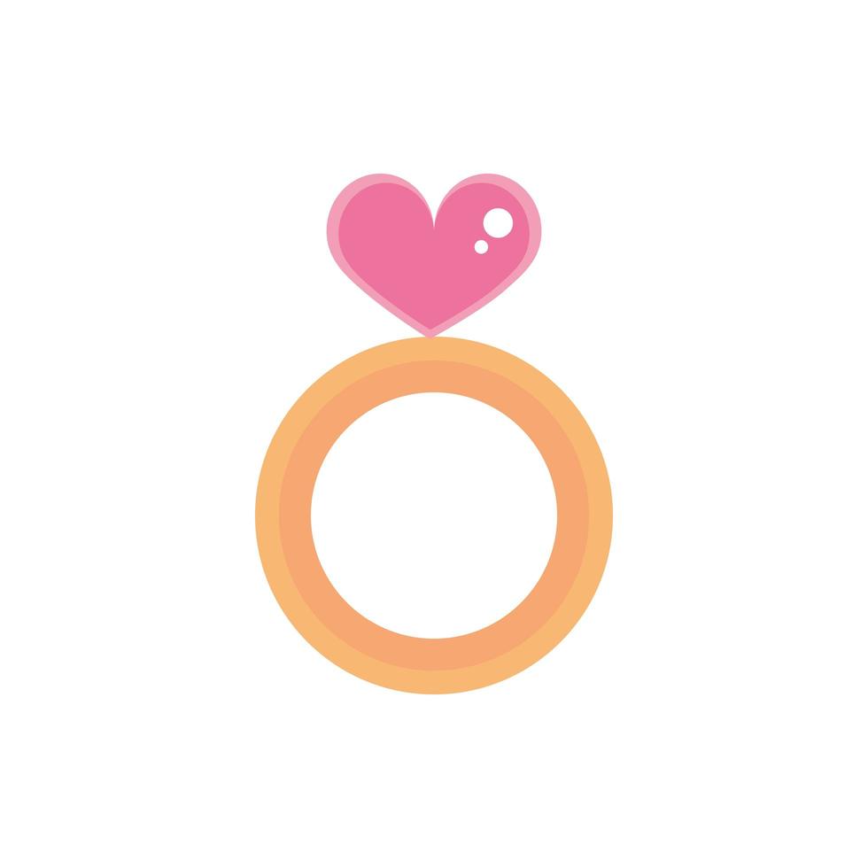 gelukkige Valentijnsdag schattig ring sieraden hart roze ontwerp vector