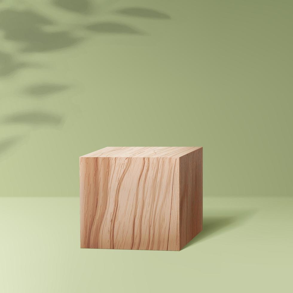 3D-realistische houten textuur blok podium vector