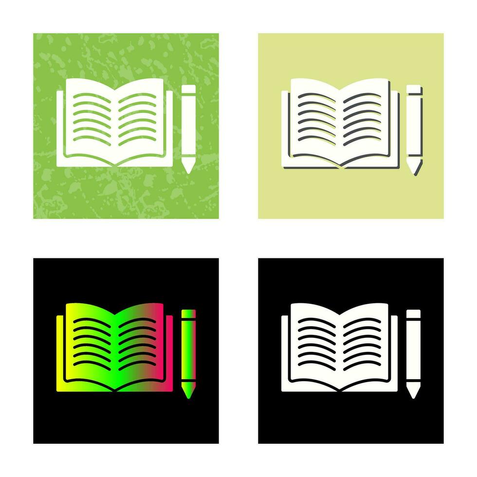 uniek potlood en boek vector icoon