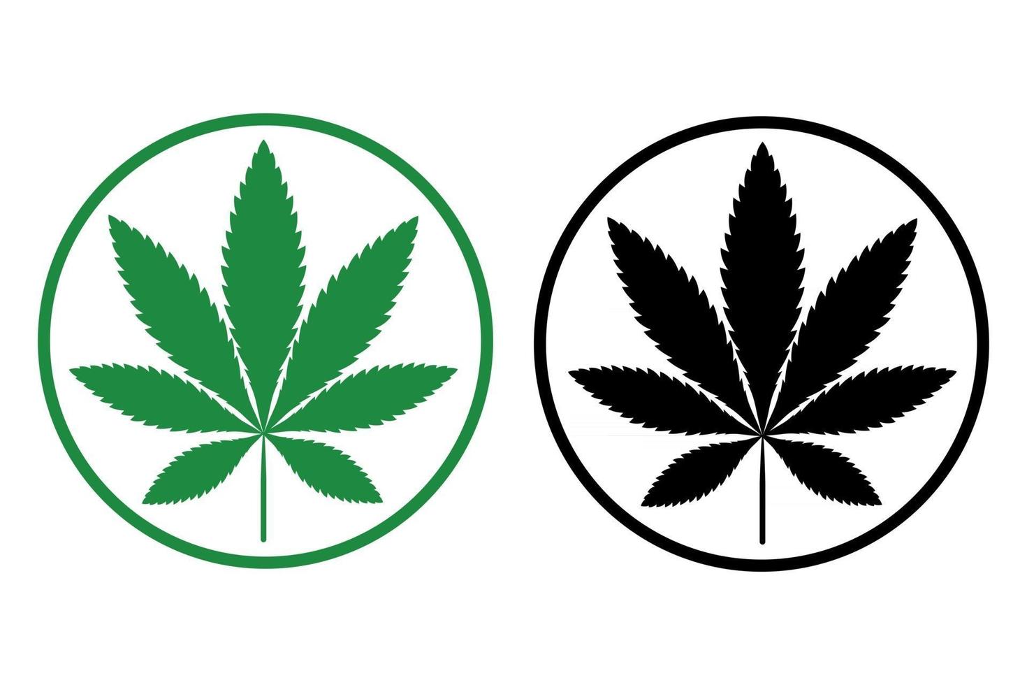 eenvoudig pictogram van cannabisblad silhouet indica marihuana vector