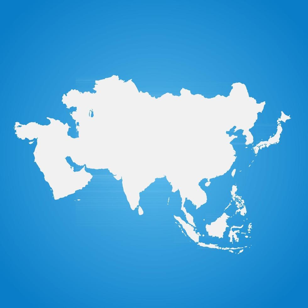 de politieke gedetailleerde kaart van het continent Azië met landsgrenzen vector