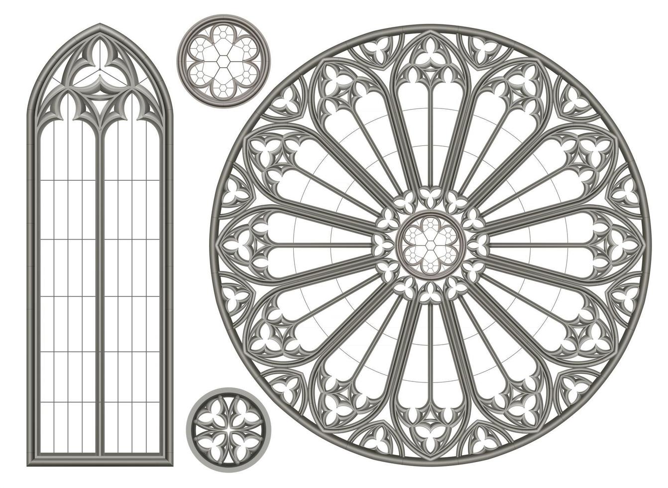 gotisch middeleeuws glas-in-loodraam vector