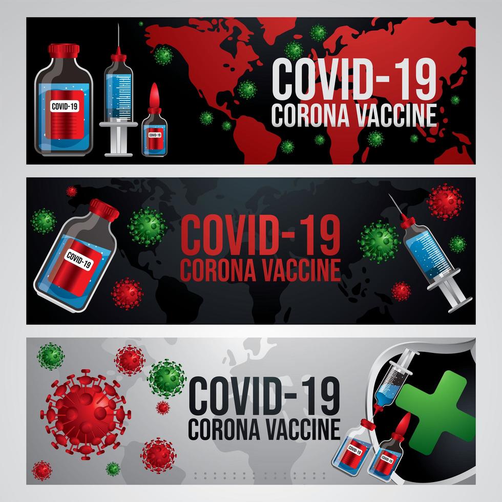 corona vaccin banner concept vector