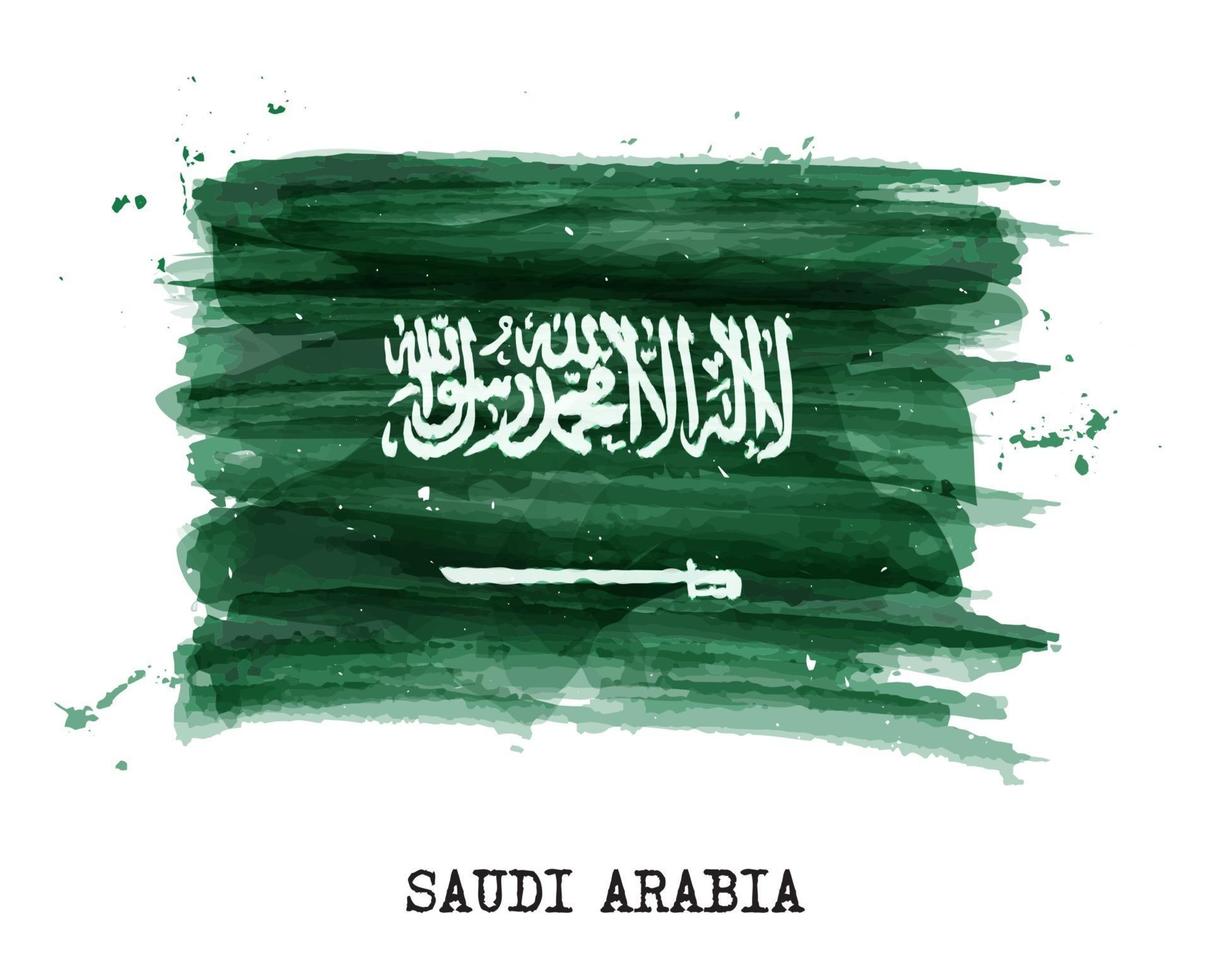 aquarel schilderij vlag van saoedi-arabië vector