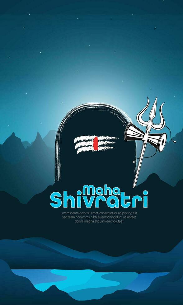illustratie van Indisch Hindoe festival gelukkig maha shivaratri banier, poster ontwerp sjabloon. vector