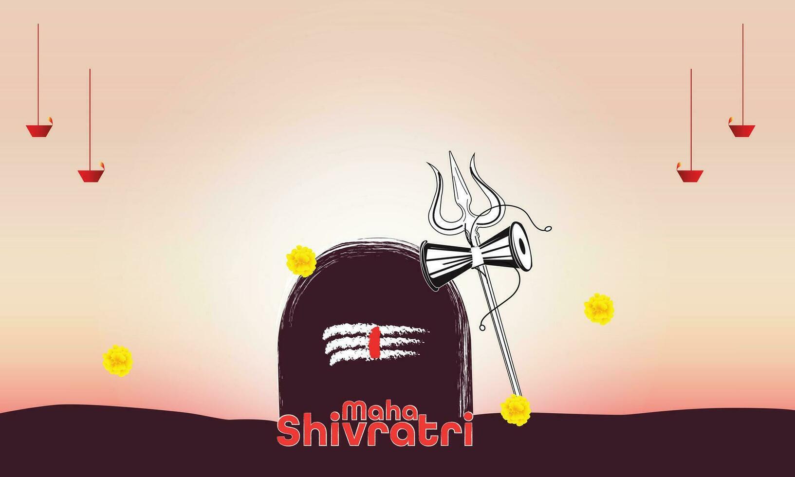 illustratie van Indisch Hindoe festival gelukkig maha shivaratri banier ontwerp sjabloon. vector