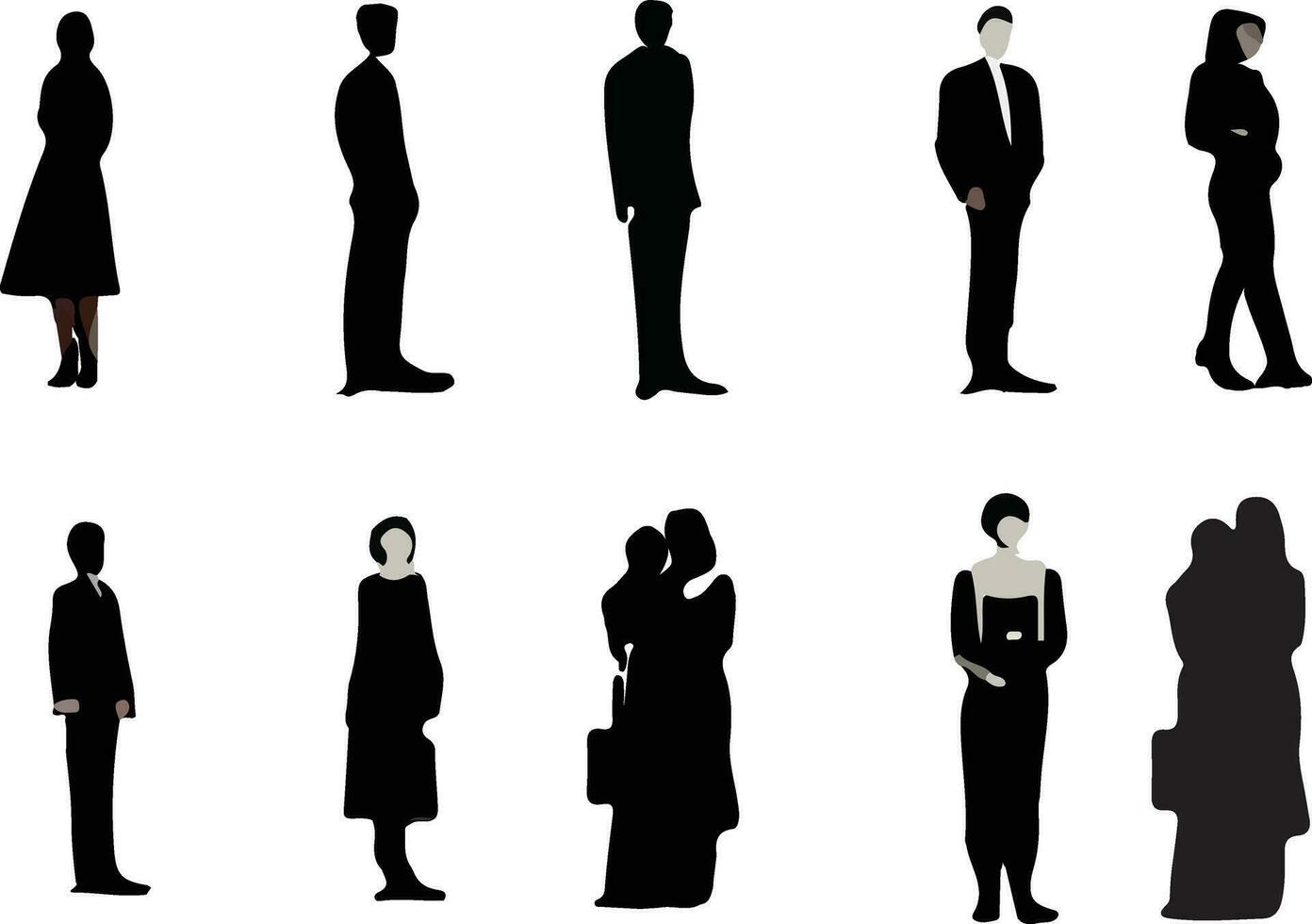 verzameling van silhouetten van mensen mannen en Dames vector