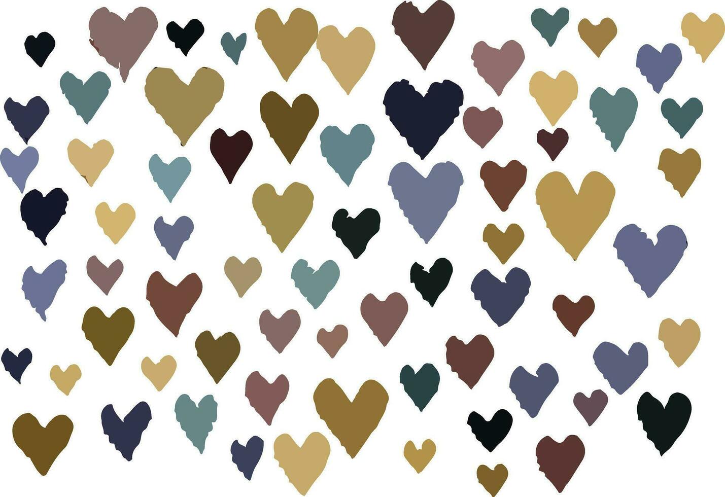 hand- getrokken liefde hart verzameling. vector