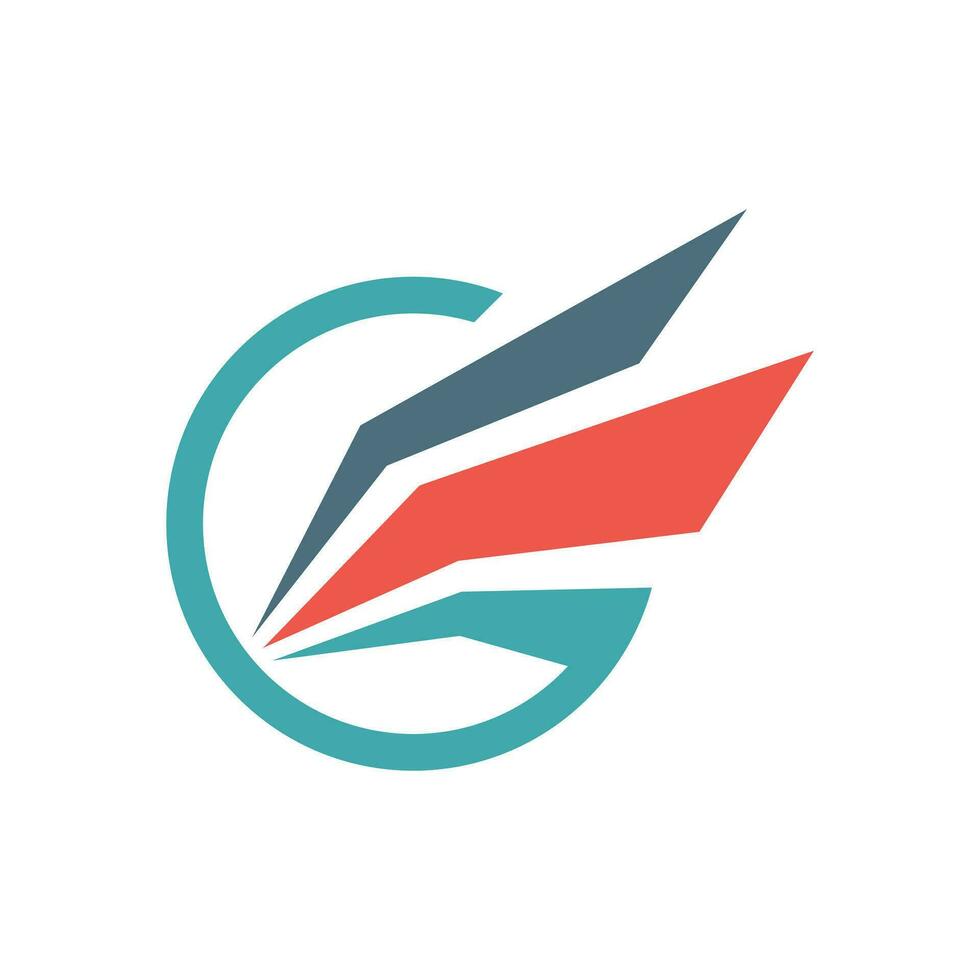 abstract vleugel in cirkel logo vector