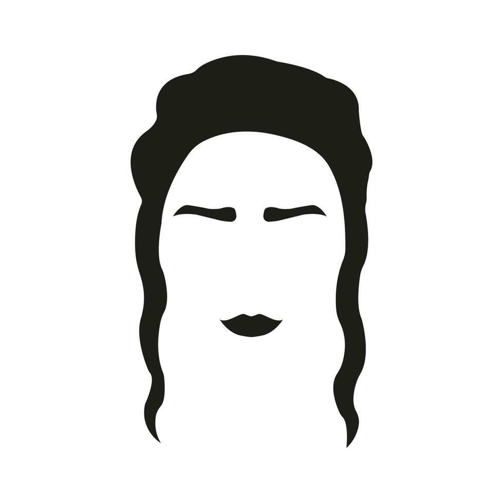 symbool, icoon gezicht. zwart en wit. vector illustratie ontwerp
