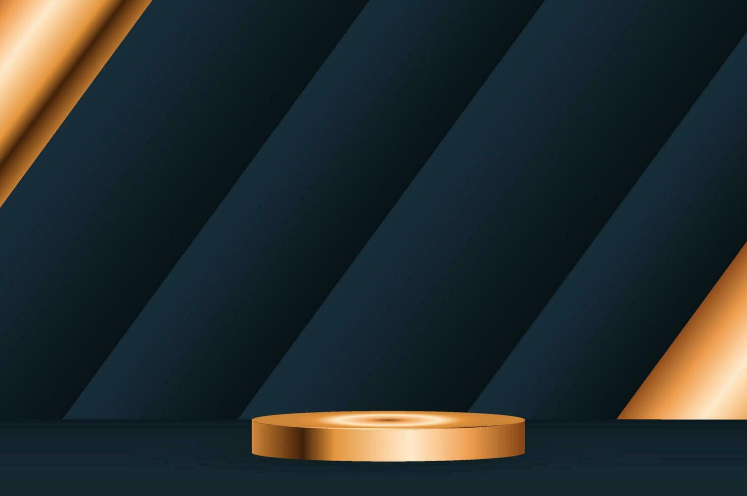 gouden en blauw cilinder podium - luxe blanco stadium voor Product Scherm vector