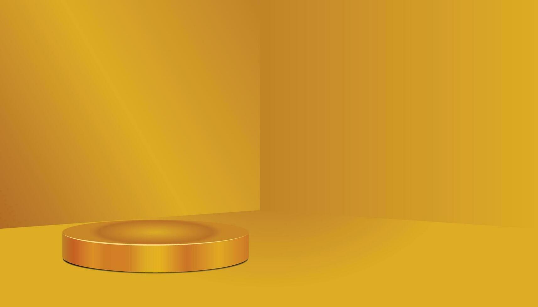 luxueus gouden cilinder voetstuk - blanco stadium voor Product Scherm vector