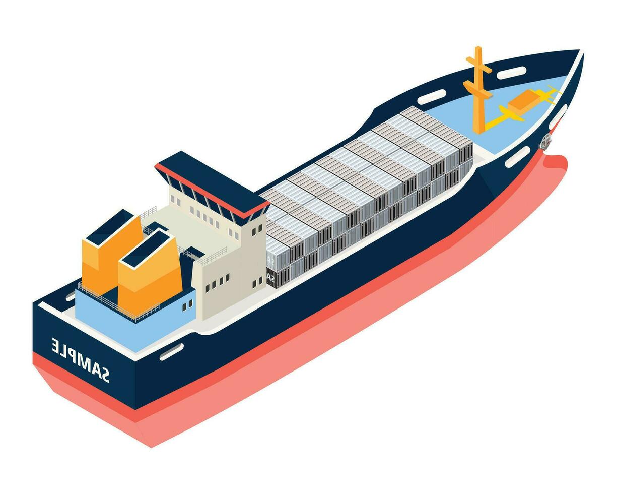 lading schip vector tekenfilm illustratie