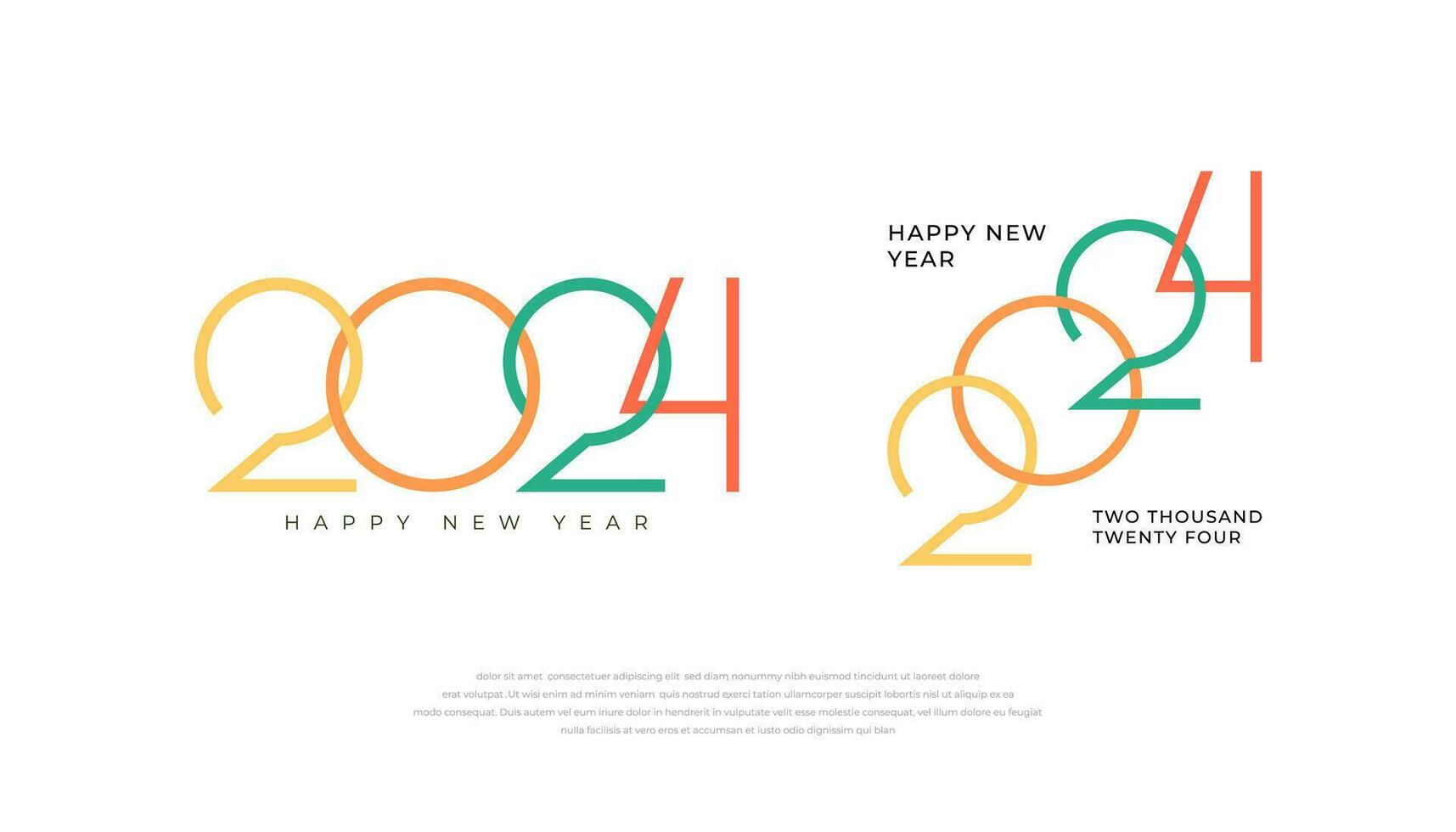 gelukkig nieuw jaar 2024 achtergrond. vakantie groet kaart ontwerp. vector illustratie.