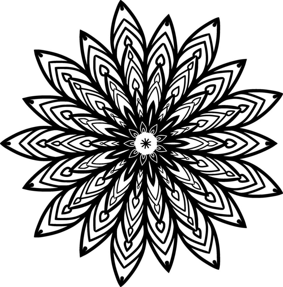 monochroom etnisch mandala ontwerp. anti stress kleur bladzijde voor volwassenen. hand- getrokken zwart en wit vector illustratie