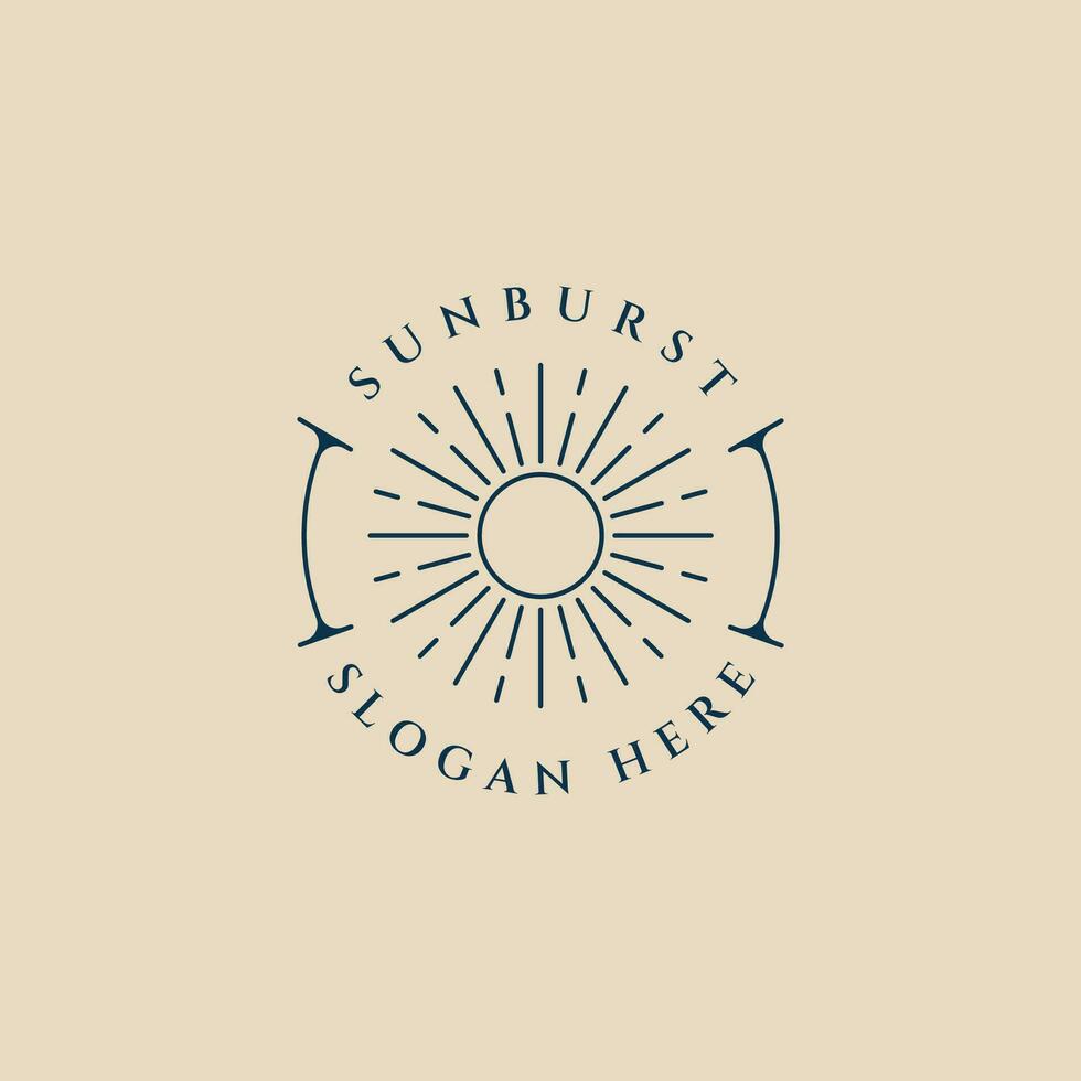 zonnestraal lijn kunst logo sjabloon minimalistische vector illustratie ontwerp