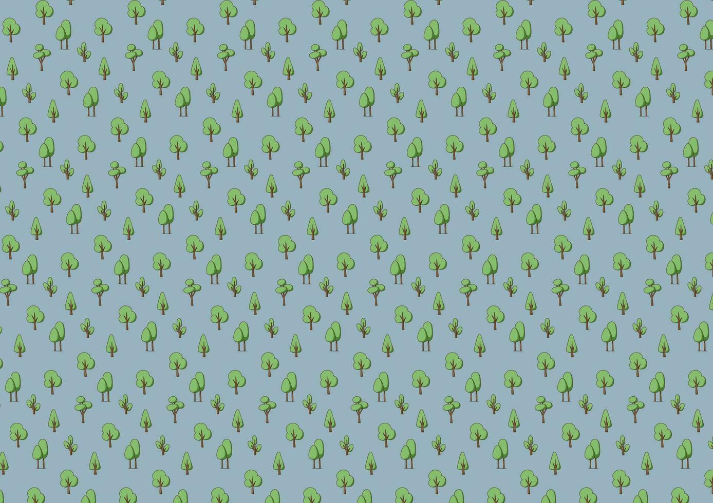 hand- getrokken groen boom fabriek tekenfilm natuurlijk achtergrond vector