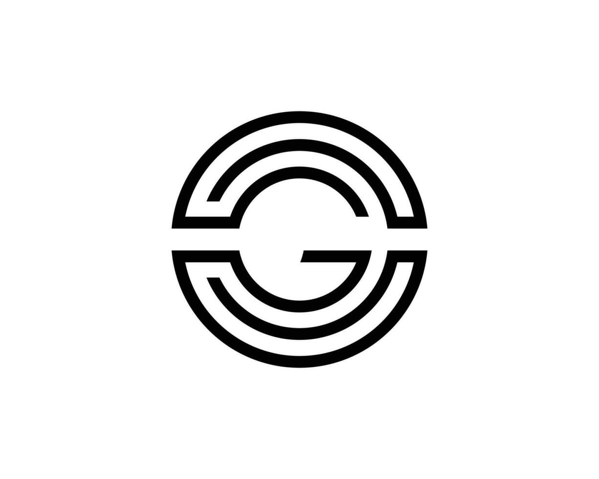 abstract cirkel brief cg, gc, sg en gs logo icoon ontwerp vector concept.