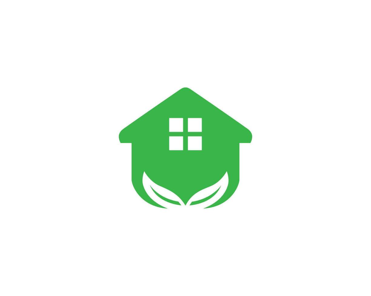 groen huis logo ontwerp natuurlijk milieu concept vector. vector