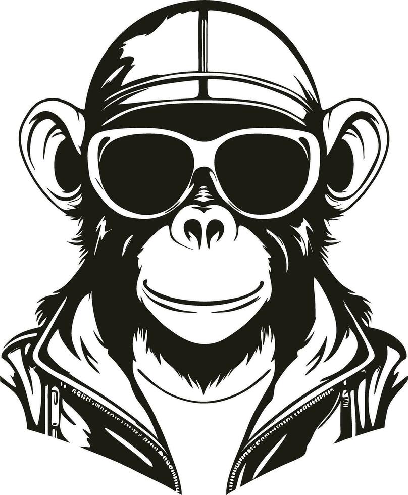 aap in zonnebril clip art vector
