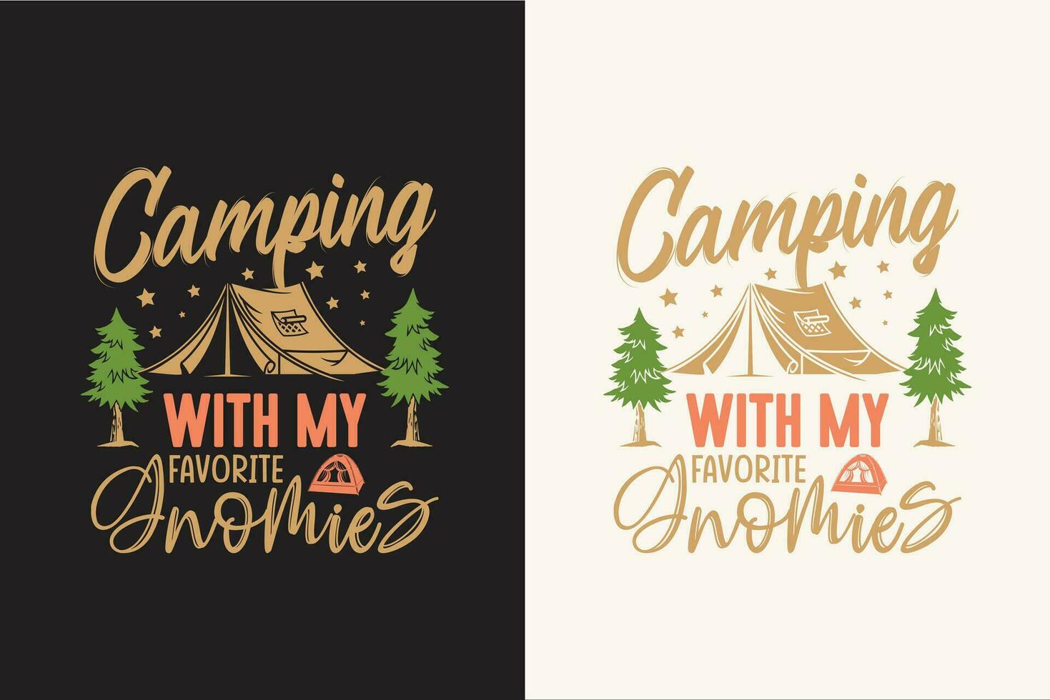 camping t overhemd ontwerp retro wijnoogst kleur afdrukken klaar bestanden vector