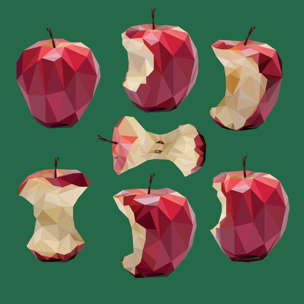 een gebeten appel in de stijl van laag poly vector