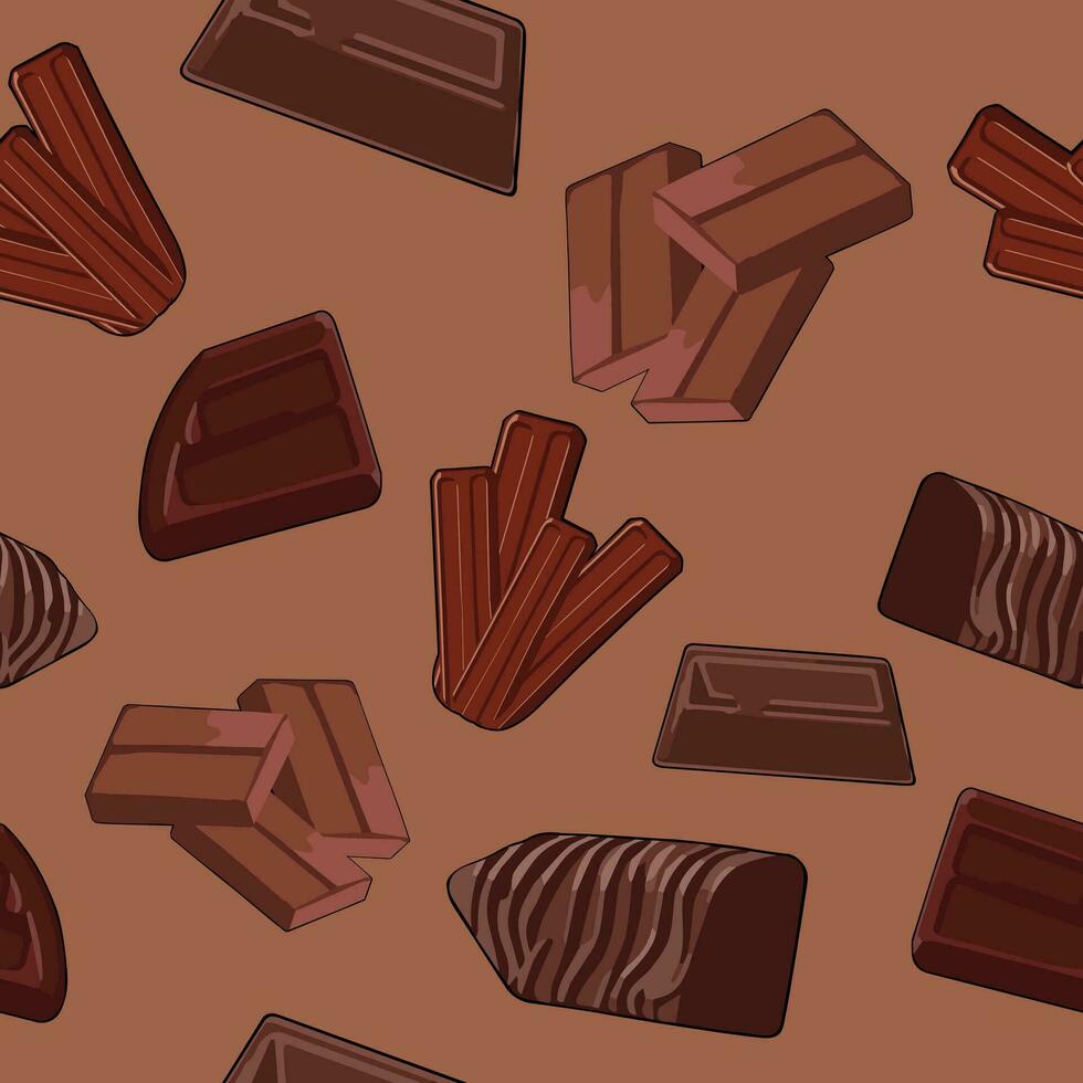 chocola patroon naadloos vector Aan bruin achtergrond , chocola patroon naadloos behang