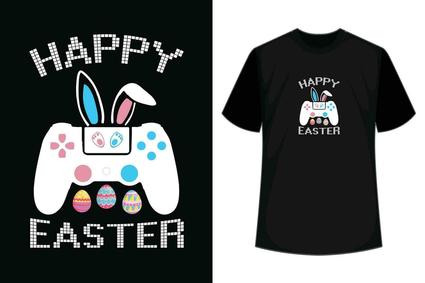 gelukkig Pasen spel t-shirt ontwerp vector