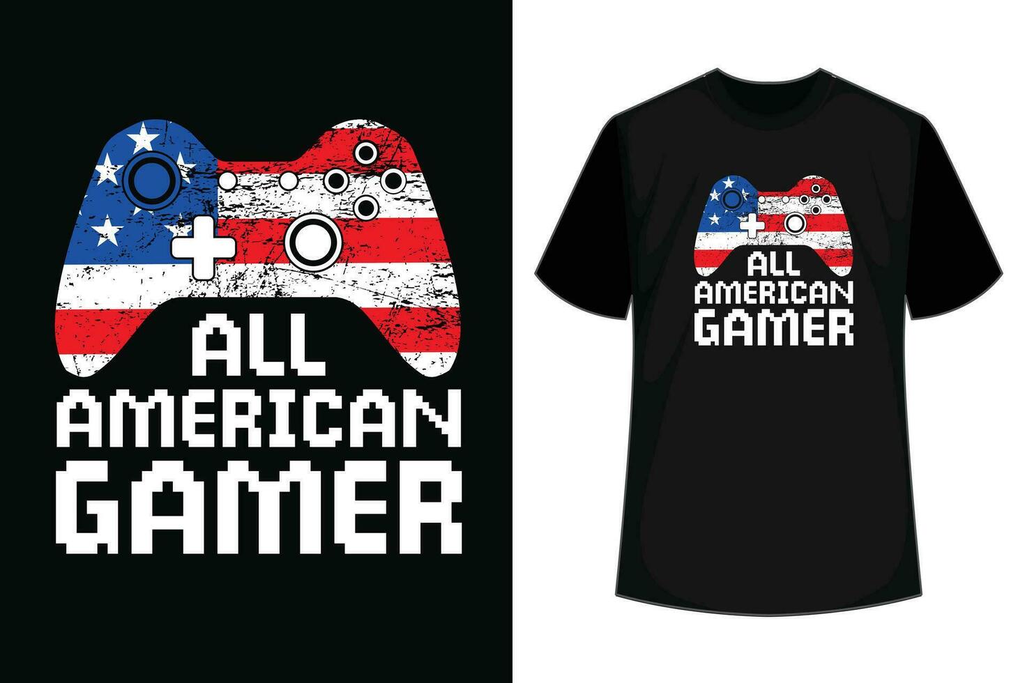 4e van juli video spel gamer kinderen jongens mannen Verenigde Staten van Amerika vlag t-shirt vector