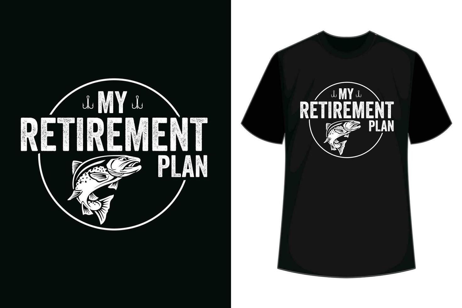 mijn pensioen plan is visvangst t-shirt vector