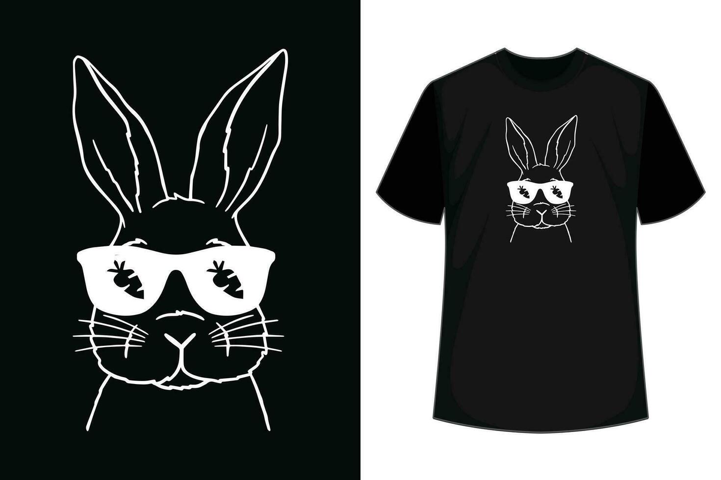 konijn gezicht Pasen dag zonnebril wortel voor jongens meisjes kinderen t-shirt vector