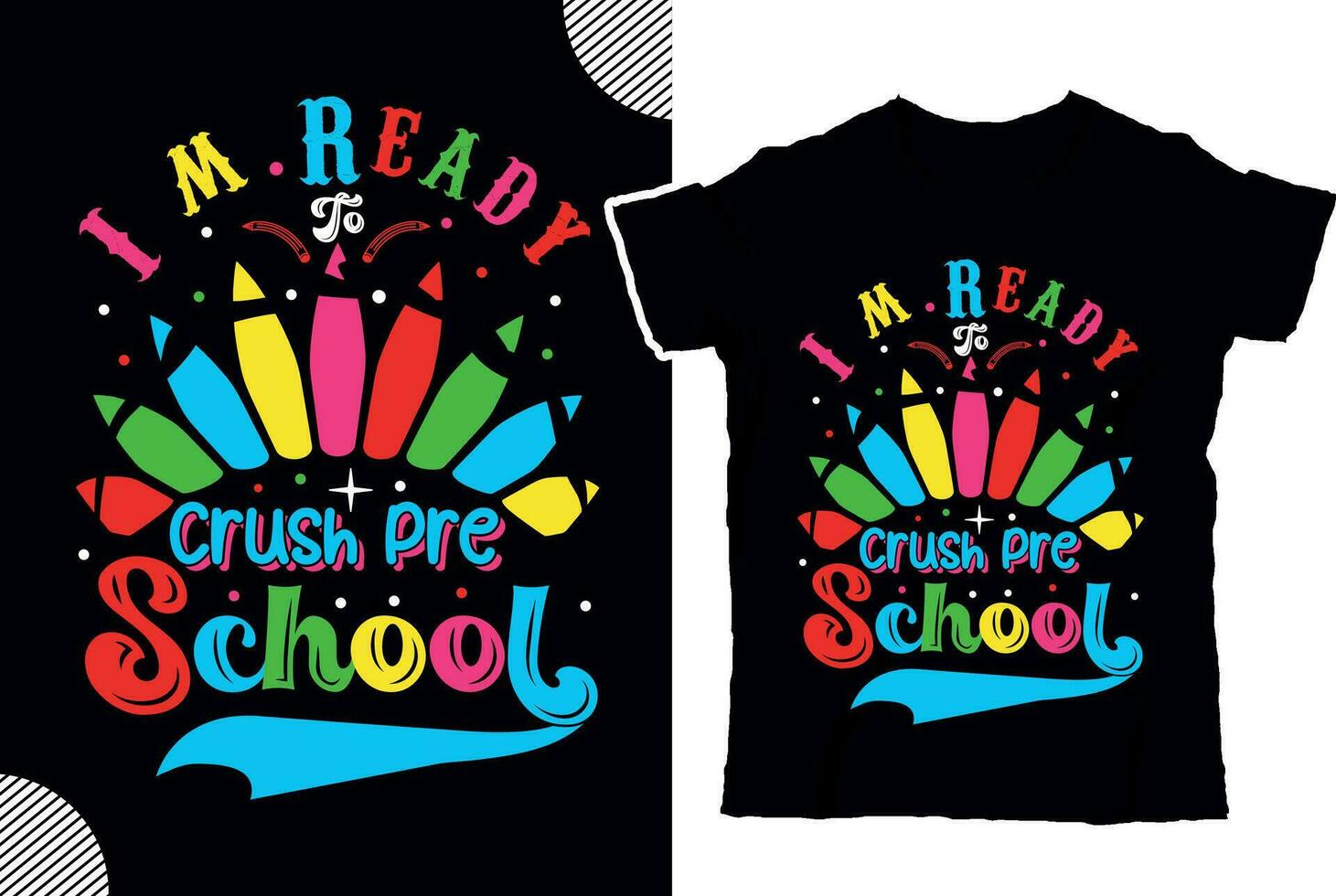 ik ben klaar naar verpletteren pre school, terug naar school t overhemd ontwerp, t overhemd ontwerp vector