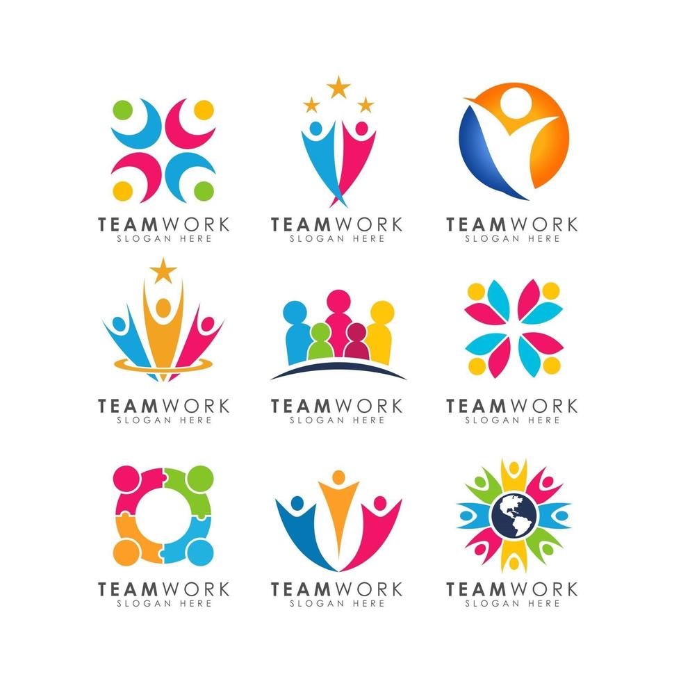 teamwerk logo ontwerp vector