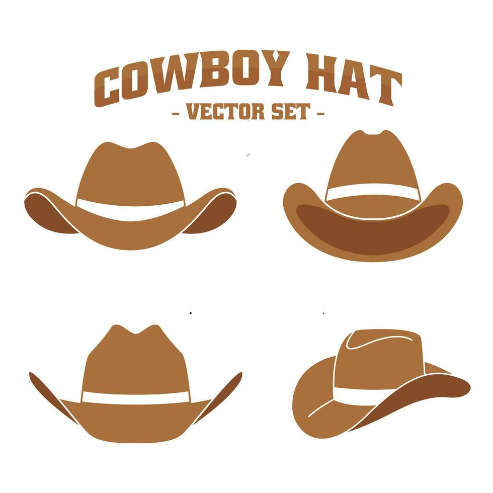 vector reeks van wild cowboy hoeden. perfect voor wild west verwant inhoud, ontwerp aanvullingen, logo's, afdrukken, scherm afdrukken, en meer.