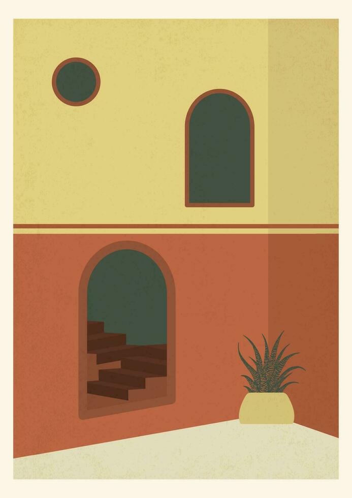 esthetisch minimalistisch Turks architectuur poster illustratie. vector