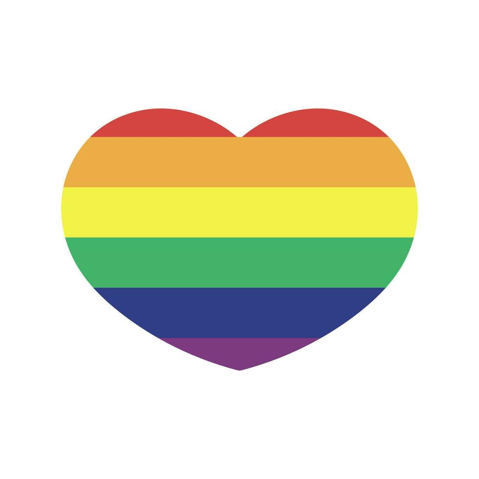 lgbtq trots liefde symbool. hart vormig regenboog vlag hart. verscheidenheid vertegenwoordiging. vector