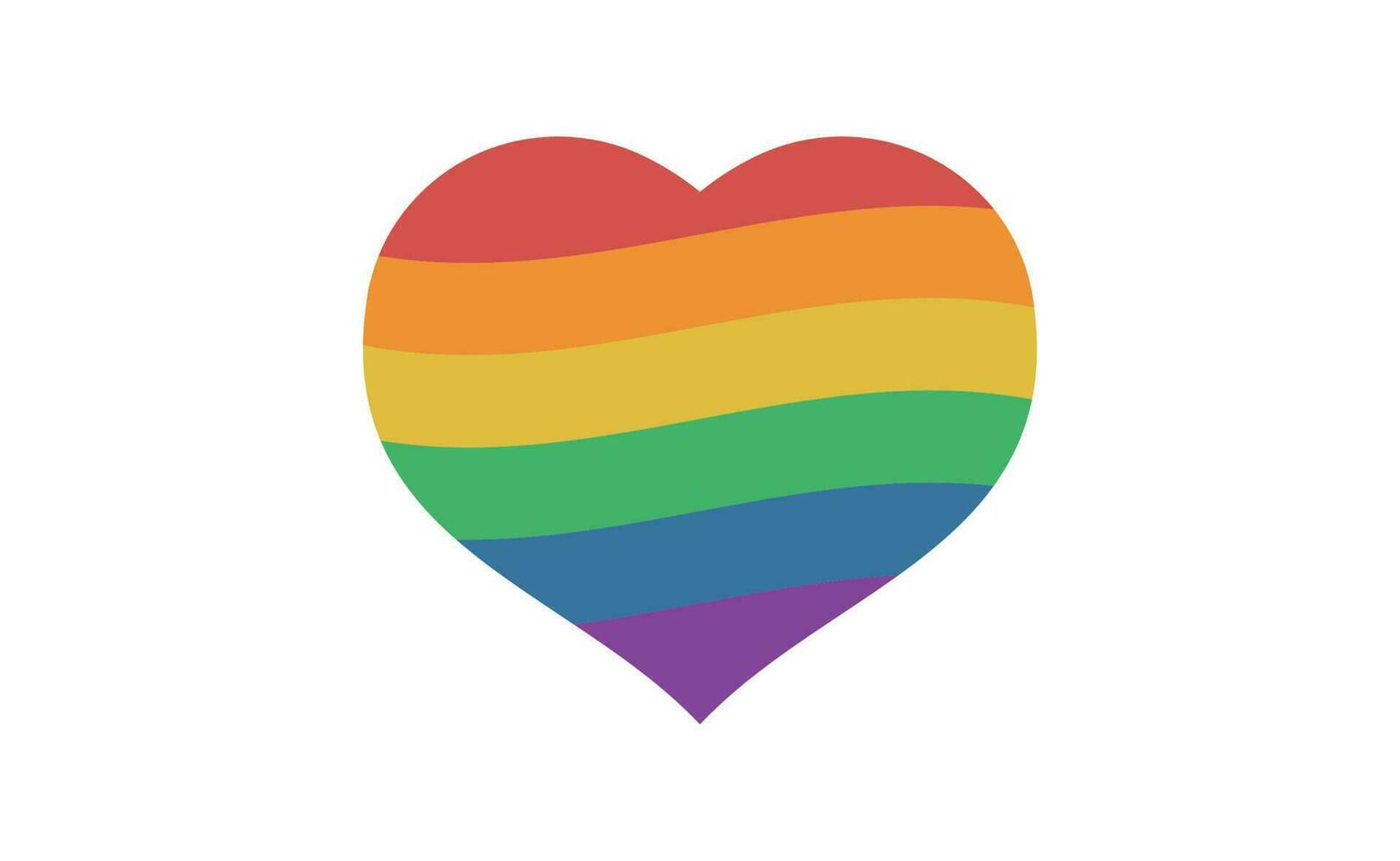 lgbtq trots liefde symbool. hart vormig regenboog vlag hart. verscheidenheid vertegenwoordiging. vector