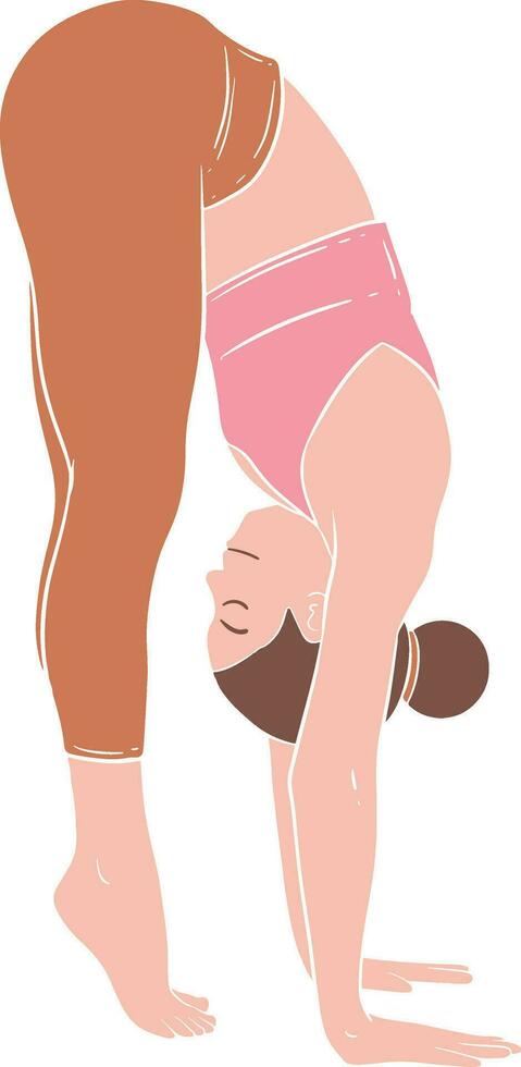 vooruit vouwen houding yoga illustratie vector