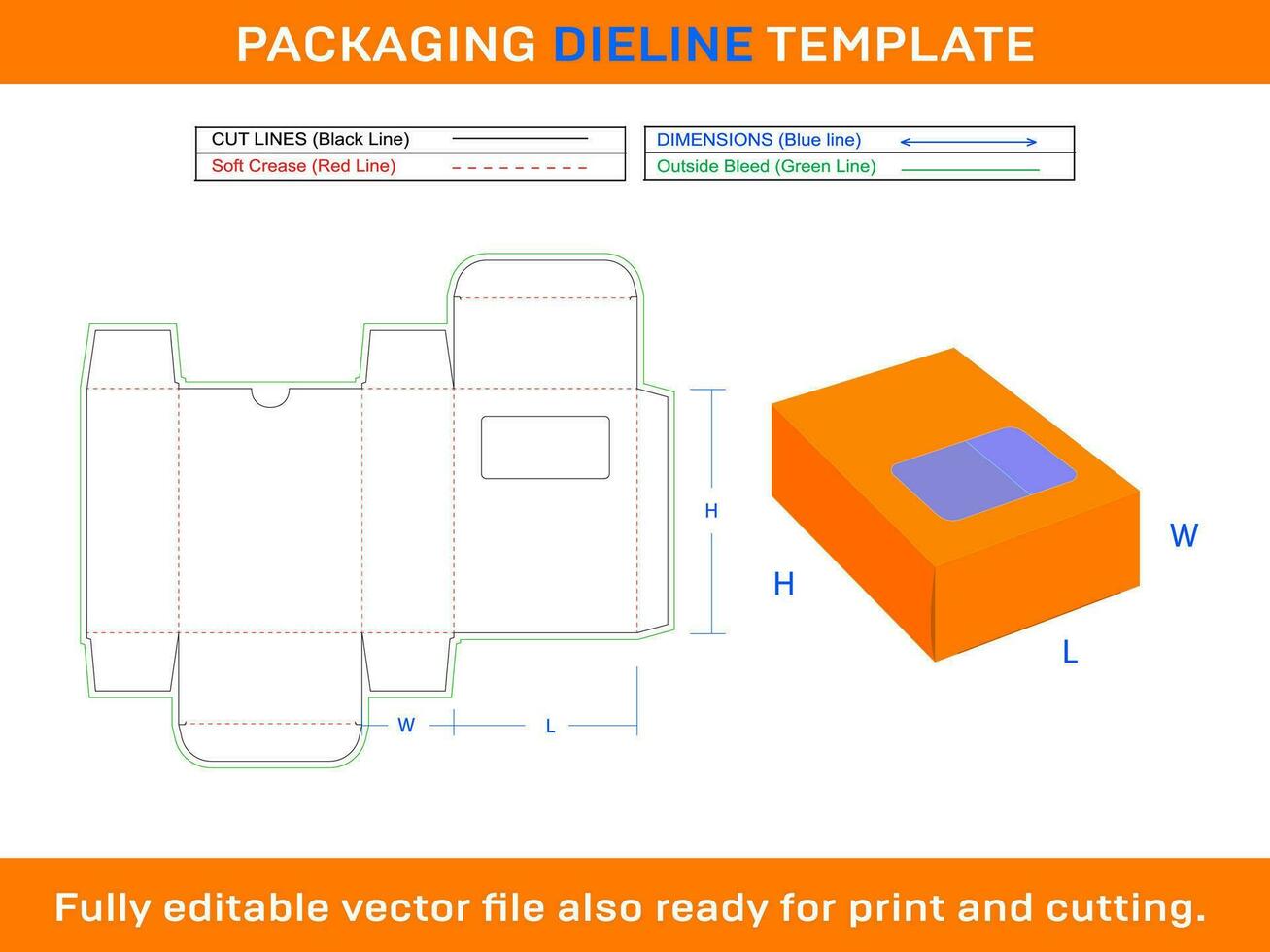 zeep doos venster dieline sjabloon vector