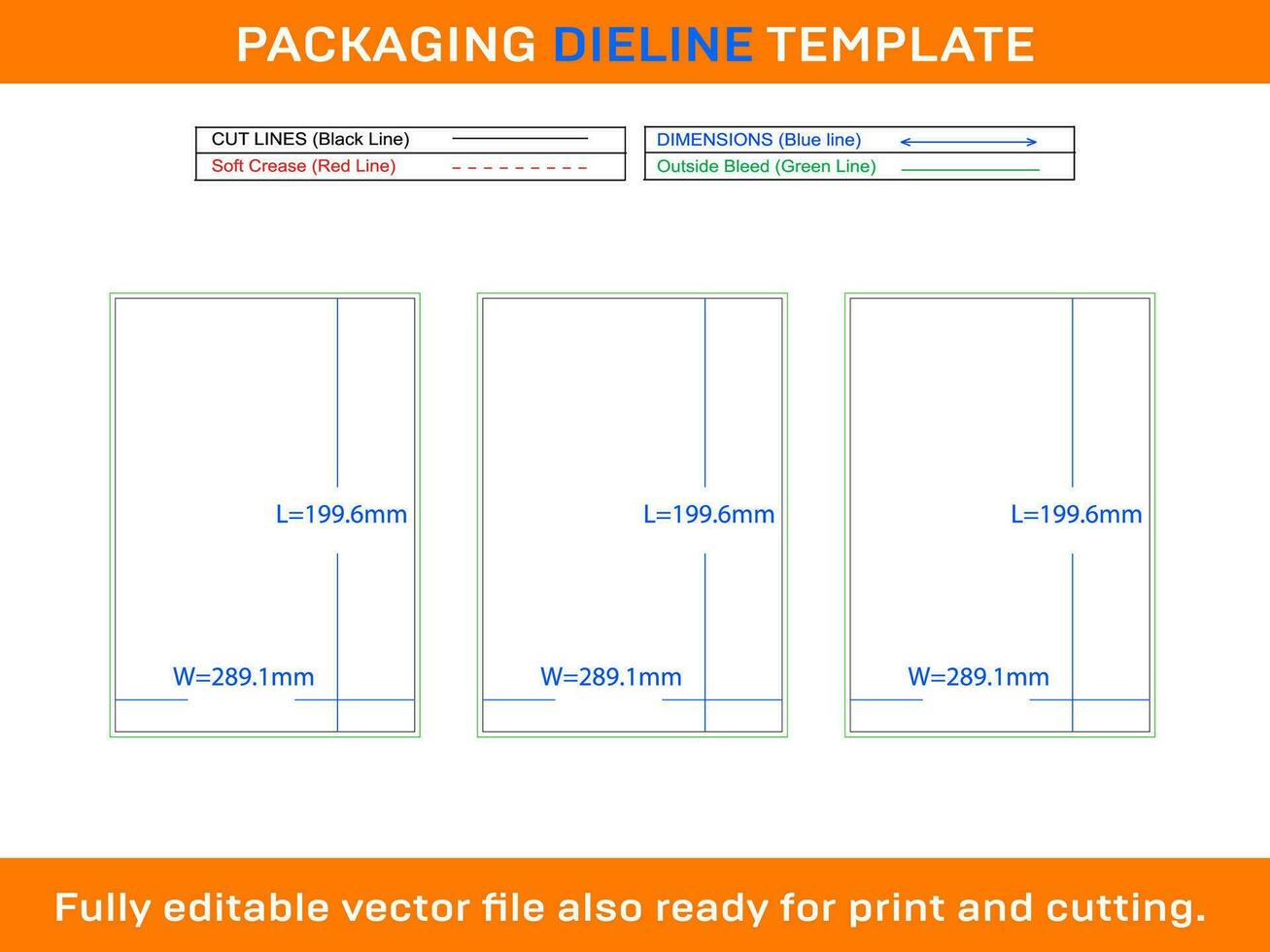 1 Zelfklevend adres etiket dieline sjabloon199.6 X 289.1 mm vector