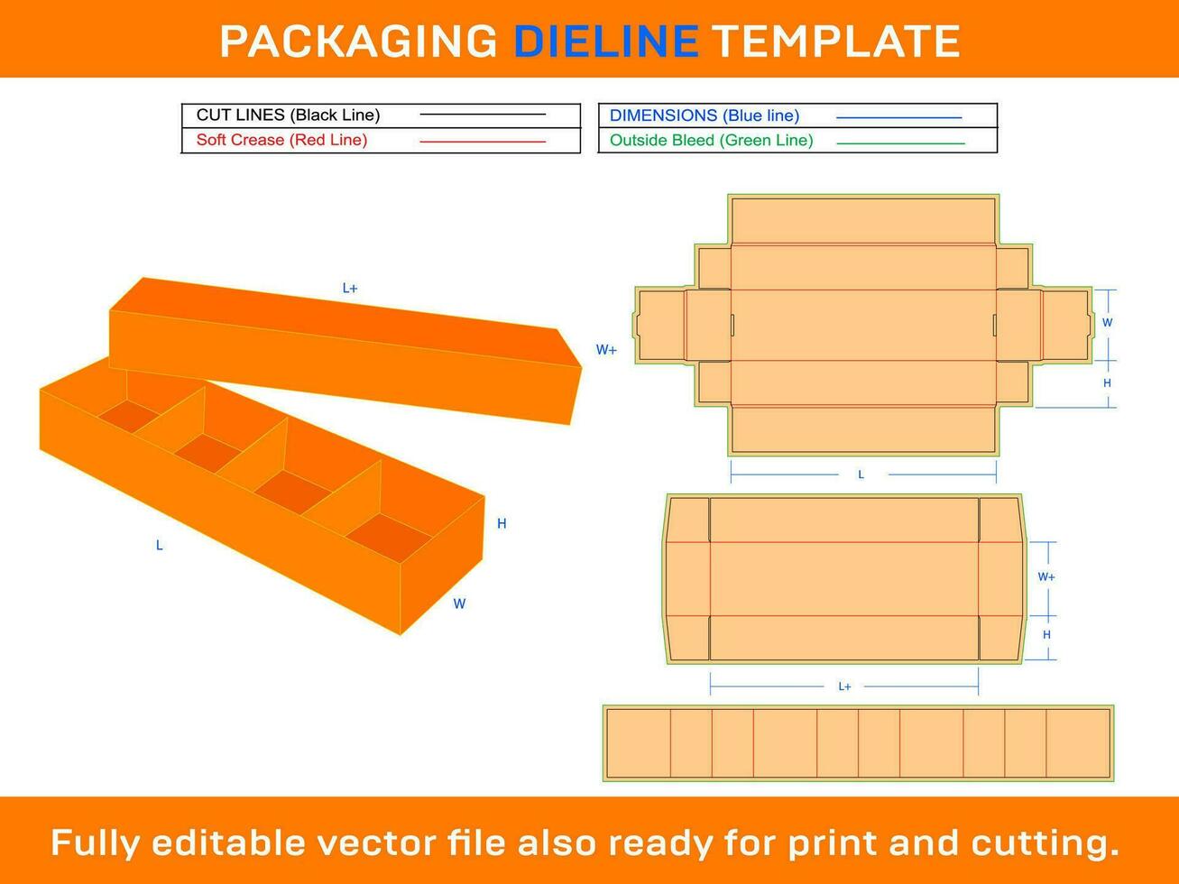 4 chocola doos met deksel insert dieline sjabloon Svg, ai, eps, pdf, dxf, jpg, PNG het dossier vector